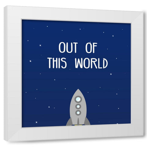 Rocket Launch III White Modern Wood Framed Art Print by SD Graphics Studio