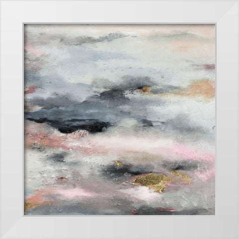 A Blush In The Dark (Square) White Modern Wood Framed Art Print by Pinto, Patricia