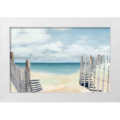 Beach Posts White Modern Wood Framed Art Print by Pinto, Patricia