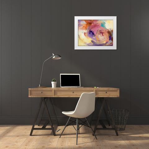 Swirling Thoughts White Modern Wood Framed Art Print by Loreth, Lanie