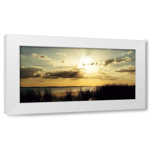 Sunset Over Water White Modern Wood Framed Art Print by ODell, Debbie