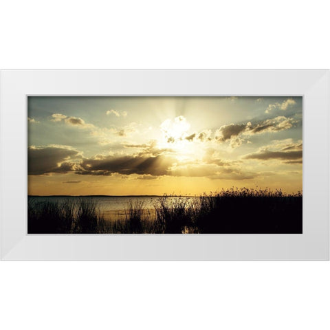 Sunset Over Water White Modern Wood Framed Art Print by ODell, Debbie