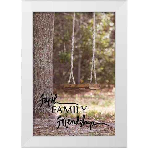Faith Family Friendship White Modern Wood Framed Art Print by ODell, Debbie