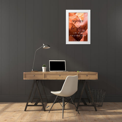 Rejoice in His Salvation White Modern Wood Framed Art Print by ODell, Debbie