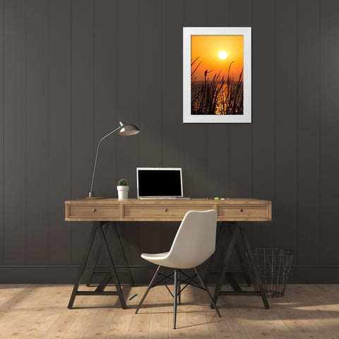 Sunset on the Lake II White Modern Wood Framed Art Print by ODell, Debbie