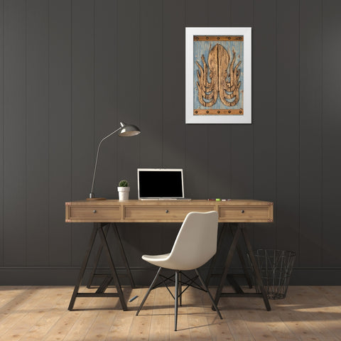 Driftwood Octopus White Modern Wood Framed Art Print by Edwins, Hugo
