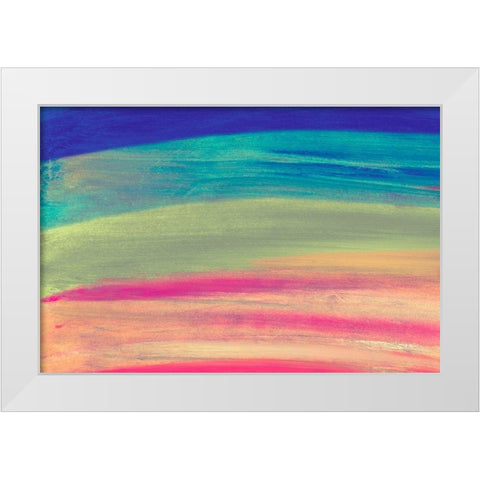 Rainbow Abstract White Modern Wood Framed Art Print by Wilson, Kali