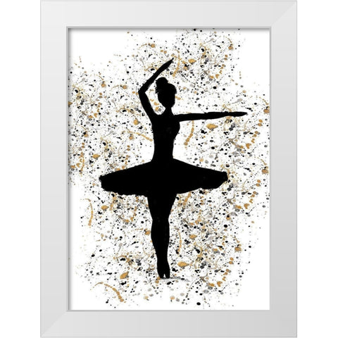 Ballerina Silhouette III White Modern Wood Framed Art Print by Wilson, Kali