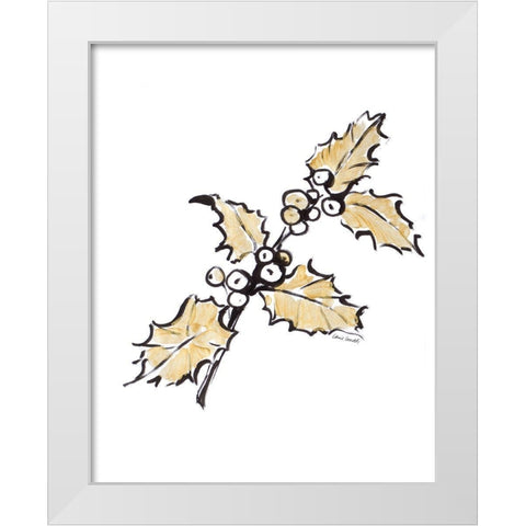 Holly with Berries I White Modern Wood Framed Art Print by Loreth, Lanie