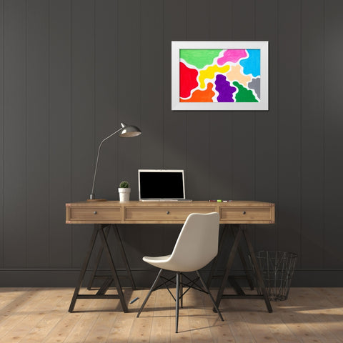 Colossal Amount of Colors White Modern Wood Framed Art Print by Bryant, Susan