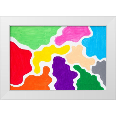 Colossal Amount of Colors White Modern Wood Framed Art Print by Bryant, Susan