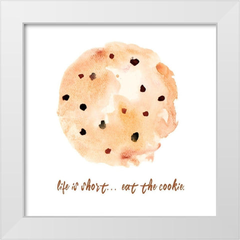 Eat The Cookie White Modern Wood Framed Art Print by Bryant, Susan