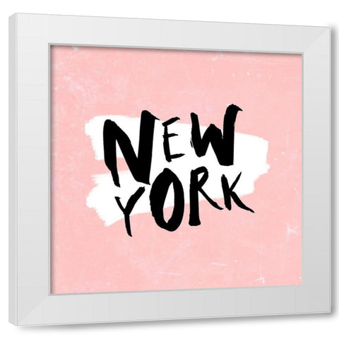 New York White Modern Wood Framed Art Print by SD Graphics Studio