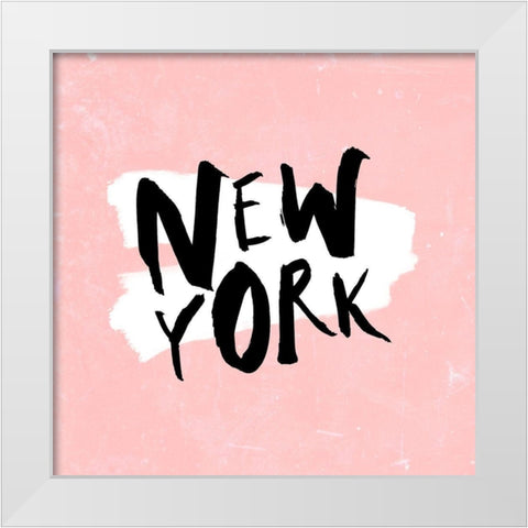 New York White Modern Wood Framed Art Print by SD Graphics Studio