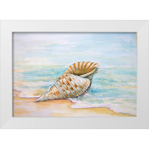 Queen Conch White Modern Wood Framed Art Print by Diannart