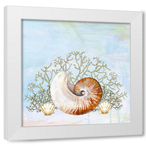 Ocean Prizes II White Modern Wood Framed Art Print by Diannart