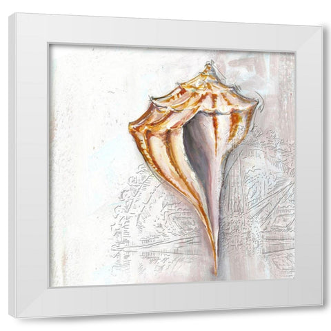 Pearl Shell Medley II White Modern Wood Framed Art Print by Diannart