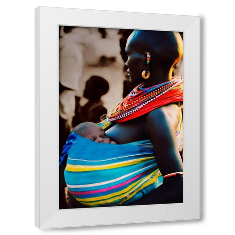 The Gift White Modern Wood Framed Art Print by Mansfield, Kathy