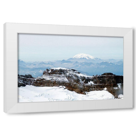 Alaskan Mountain White Modern Wood Framed Art Print by Mansfield, Kathy