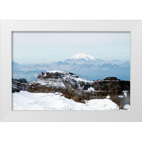 Alaskan Mountain White Modern Wood Framed Art Print by Mansfield, Kathy