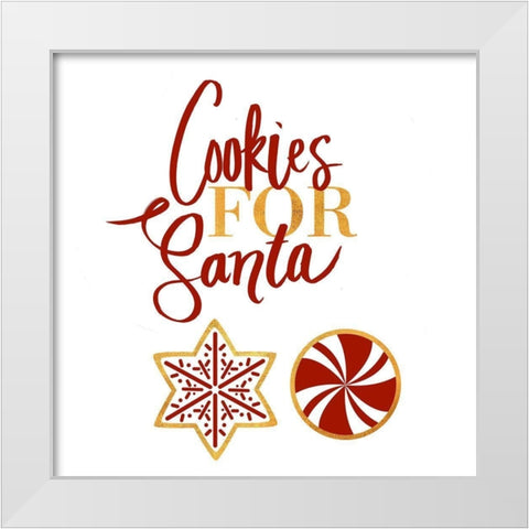 Cookies for Santa White Modern Wood Framed Art Print by SD Graphics Studio