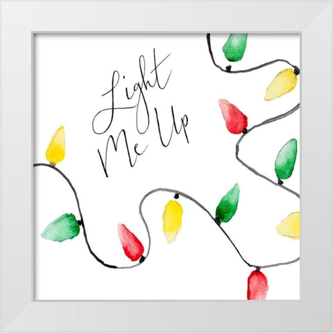 Light Me Up White Modern Wood Framed Art Print by SD Graphics Studio