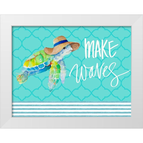 Make Waves White Modern Wood Framed Art Print by Loreth, Lanie