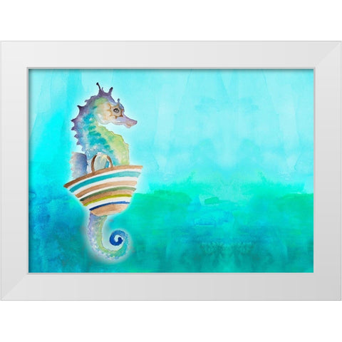 Fun Under The Sea II White Modern Wood Framed Art Print by Loreth, Lanie