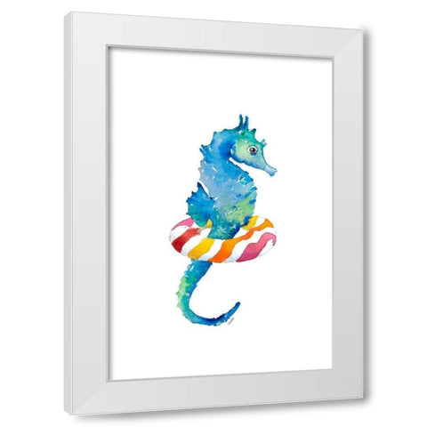 Seahorse with Inflatable White Modern Wood Framed Art Print by Loreth, Lanie