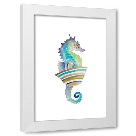 Grab Your Beach Bag II White Modern Wood Framed Art Print by Loreth, Lanie