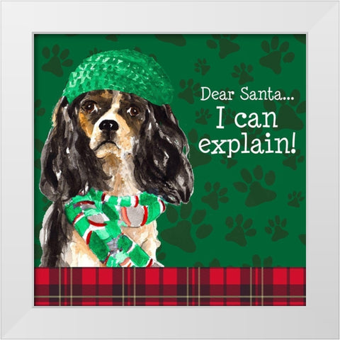 Christmas Puppy II White Modern Wood Framed Art Print by Loreth, Lanie