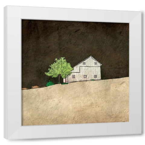 Barn in the Dark White Modern Wood Framed Art Print by Mabat, Ynon