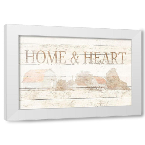 Home and Heart White Modern Wood Framed Art Print by Mabat, Ynon