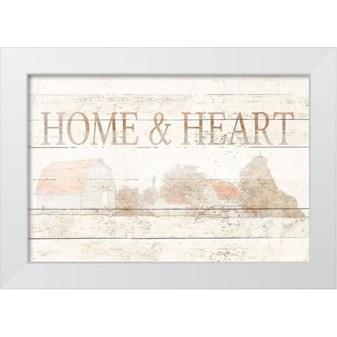 Home and Heart White Modern Wood Framed Art Print by Mabat, Ynon