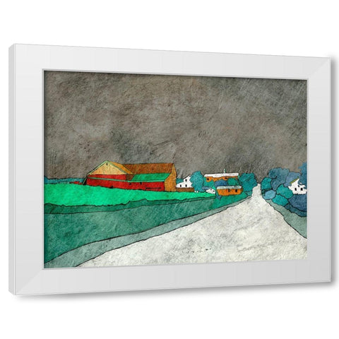 Rainy Roadtrips White Modern Wood Framed Art Print by Mabat, Ynon