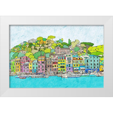 Coastal City White Modern Wood Framed Art Print by Mabat, Ynon