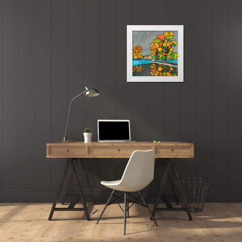 Start of Fall White Modern Wood Framed Art Print by Mabat, Ynon
