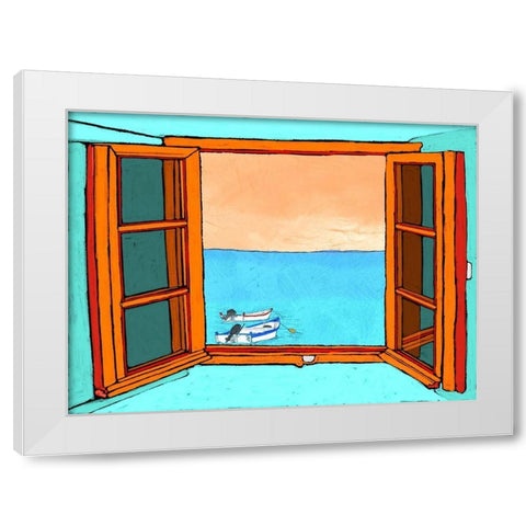 Through the Window White Modern Wood Framed Art Print by Mabat, Ynon