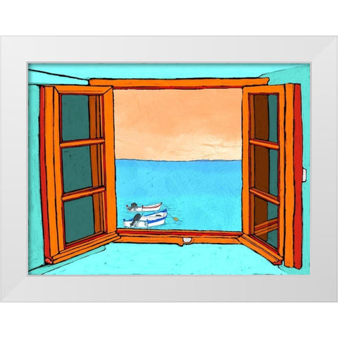 Through the Window White Modern Wood Framed Art Print by Mabat, Ynon