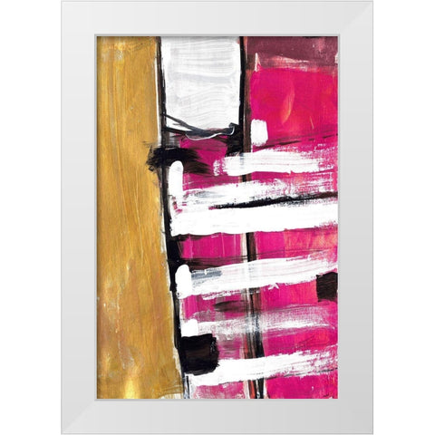 Hot Pink White Modern Wood Framed Art Print by Pattinian, Merri