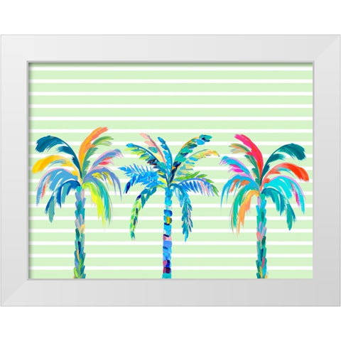 Funky Palm Trees White Modern Wood Framed Art Print by DeRice, Julie