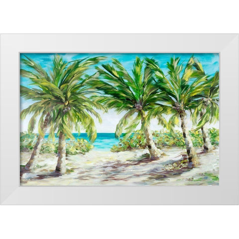 Palm Escape White Modern Wood Framed Art Print by DeRice, Julie
