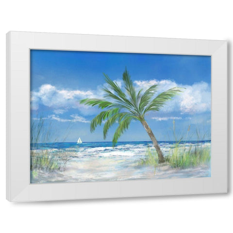 Palm Tree Paradise White Modern Wood Framed Art Print by DeRice, Julie