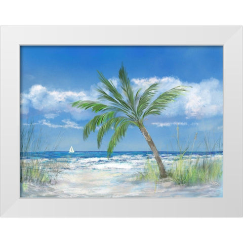 Palm Tree Paradise White Modern Wood Framed Art Print by DeRice, Julie