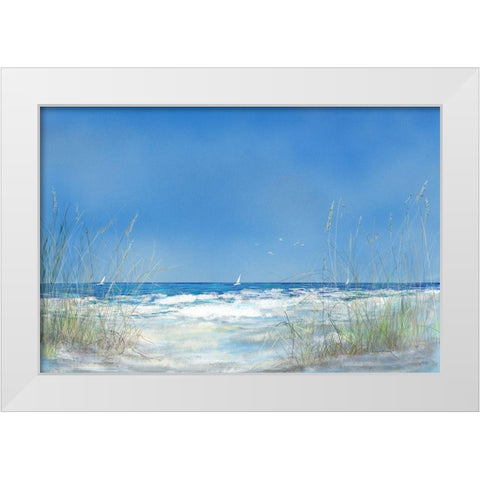 Grassy Seascape White Modern Wood Framed Art Print by DeRice, Julie