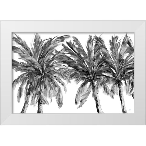 View Of The Palms White Modern Wood Framed Art Print by DeRice, Julie