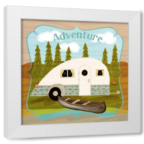 Camping I White Modern Wood Framed Art Print by Metz, Andi