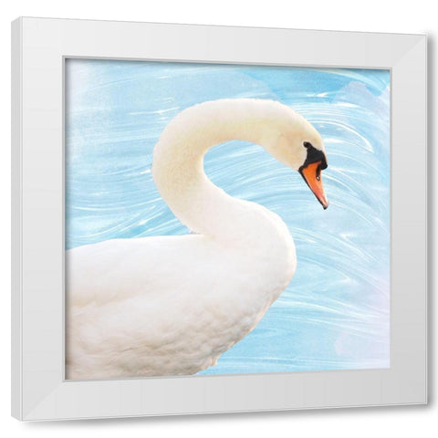 White Swan White Modern Wood Framed Art Print by Peck, Gail