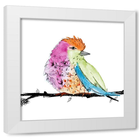 Bright Bird I White Modern Wood Framed Art Print by SD Graphics Studio