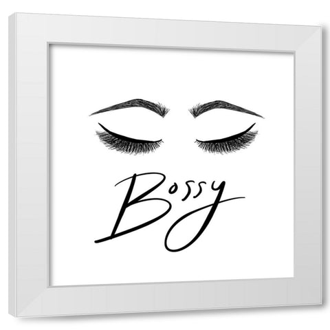Bossy White Modern Wood Framed Art Print by SD Graphics Studio